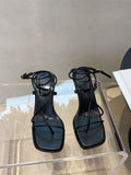IFOMT  Cross Toe Hollow Out Shoes Office Lady Retro Thin Heels Sandals Casual Summer Beach Fashion Vintage Black Shoes Woman Korea