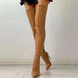 IFOMT  Autumn/Winter Women's Boots Pointed Side Zipper Slim High Heels Large Over Knee Boots Women's Boots Platform Boots Womens Shoes