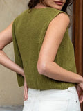 IFOMT Women Tie Front Cardigan Vest Top Y2k Crochet Vest Sleeveless Casual Knit Open Front Top Going Out Top Streetwear