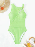 IFOMT VigoCasey 2024 Solid Ring Patchwork Swimwear Women Sexy Hollow Push UP One Piece Swimsuit Monokini Summer Beach Bathing Suit