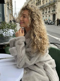 IFOMT Winter Solid Thicken Faux Fur Long Coat For Women Fashion Lapel Single Breasted Overcoat 2024 New Lady Warm Street Outerwear