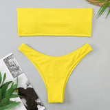 IFOMT Velvet Bikinis 2023 Women Brazilian Bandeau Swimsuit Solid Sexy Swimwear Female Beachwear Bathers Bathing Swimming Swim Suit