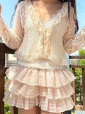 Ifomt Kawaii Ballet Midi Skirt Sweet Tulle Tierred Cake Skirts for Women Japanese Y2k Cutecore High Wasit Lolita Skirt Summer