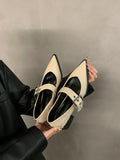 IFOMT  2024 Summer New Women's Sandals Flat Shoes Women's Pointed Single Shoe Sandals Women's Thick Sole Zapatos De Mujer  White Heels