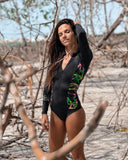 IFOMT 2024 Long Sleeve Printed Swimsuit Women One Piece Surfing Swimwear Zipper Female Bathing Swimming Suit Sport Swimsuit Monokini