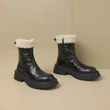 IFOMT Vintage Platform Women Ankle Boots Fashion Warm Plush Short Booties Autumn Winter Comfort Thick Heels Ladies Shoes
