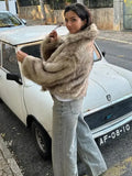 IFOMT Winter Autumn Warm Thick Fluffy Fur Zipper Coat Women Fashion Lapel Long Sleeves Loose Jacket 2024 Lady High Street Outwear