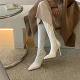 IFOMT Fashion Thin Heel Women's Knee High Boots Winter Women's Boots Black Brown Sexy Women's Rider Boots Botas De Mujer