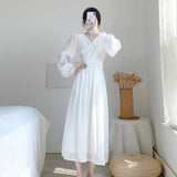 IFOMT Spring Outfit Elegant Dress for Women 2024 Spring Fashion White Dress French Luxury and Unique Women's Evening Dress Robe Casual Clothing