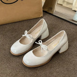 IFOMT  Block Heels For Women Pumps Slip On Comfortable High-Heeled Shoes Mary Jane Sandals Ladies Shallow Mouth Basketball Platform Lac