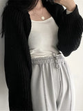 Ifomt  Casual Women Short Cardigan Sweater Fashion Lantern Long Sleeve Loose Knitted Coats Chic Shawl Female Jumper