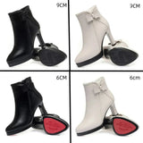 IFOMT  Autumn Women's Platform Shoes New Plus Velvet Stiletto Heel Heeled Ankle Boots Winter Versatile Pointed Toe Warm Short Boots