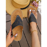 IFOMT New Women Platform Sandals Beach Casual Low Heels Flip Flops Woman Open Toe Big Toe Anti-slip Outdoor PU Leather Ladies Shoes