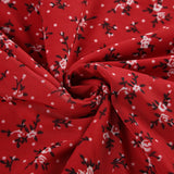 IFOMT Red Flowers Printed Sleeveless Mini Dress