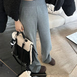 Ifomt Gray Vintage Fleeced Women's Sweatpants Winter Baggy Korean Fashion Sport Brushed Pants Harajuku Streetwear Trousers New