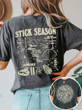 IFOMT Women Noah Kahan Merch Shirt Orange Juice in 2024 Daily Tee Retro Casual Print T-shirt Apparel Y2K Top Book Lover Summer Shirt