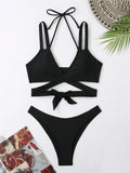 IFOMT Bikini Women Swimsuit 2024 New Solid Sling Lace Up Bikinis Set Sexy Thong Swimwear Summer Two Piece Beach Bathing Suit Female