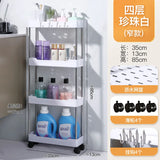IFOMT  Bathroom Storage Rack With Wheels, 3/4 Layer Rolling Utility Cart, Bathroom Storage Organizer, Multi-purpose Utility Cart