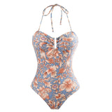 IFOMT 2024 Print Sexy Retro One-piece Women's Swimsuit Set Cover Belly Slimming Swimsuit Vacation Bodysuit Monokini Beachwear Skirt