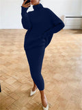 IFOMT Ribbed Knit 2 Piece Dress Set Outfits Ladies  Knitwear Top And Midi Skirt Sets For Women Casual Winter Sweater Sets 2023
