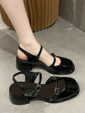 IFOMT  African Woman Shoe Mary Jane Summer High Heels Chunky Sandals Navy Blue Pumps Sweet 2024 Burgundy Straps Lolita Closed Black Bei