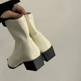 IFOMT  Autumn Women Ankle Boots Shoes Fashion Pointed Toe Ladies Short Boot Square Low Heel Casual Winter Women's Footwear 2024