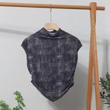 IFOMT Women's Retro Tie Dye Printed Mesh Short Sleeve T-Shirt Chic Sexy Folded Irregular Hot Girl Navel-Baring Vest Top 8721 Outfits