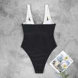 IFOMT Beach Style Black White One Piece Swimsuit Summer Sexy Backless Bikini Set 2024 New Solid Shoulder Strap Swimming Suit For Women