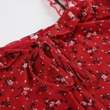 IFOMT Red Flowers Printed Sleeveless Mini Dress