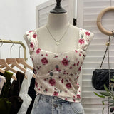 IFOMT Women's Sexy Vintage French Style Slim Fit Camisole Top Short Bandeau Tube Top With Padded Breasts Y2K Casual Party Streetwear