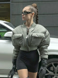 IFOMT Long Sleeve Zipper Short Jackets Women's New Bomber Coat With Pocket Fashion Splice Motorcycle Outfits 2024 Autumn Winter