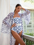 IFOMT Geometric Shapes Beach Outfits 2023 New Swimwear Summer Female One Piece and Cover- Up Swimsuit Women Swim Suit Beach Wear