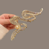 IFOMT Design sense niche flash diamond grab clip large back spoon shark clip 2024 new hair accessories