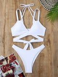 IFOMT Bikini Women Swimsuit 2024 New Solid Sling Lace Up Bikinis Set Sexy Thong Swimwear Summer Two Piece Beach Bathing Suit Female