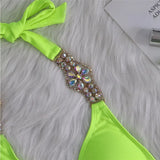 IFOMT Summer Sexy Bikinis Swimsuits With Rhinestones Women's Swimwear Female Push Up Bikini Beach Swim Wear Bathing Suits Pool Bather