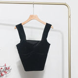 IFOMT Women's Sexy Vintage French Style Slim Fit Camisole Top Short Bandeau Tube Top With Padded Breasts Y2K Casual Party Streetwear