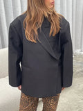 IFOMT Lapel Button Side Slit Blazer Coat Office Women‘s Elegant Loose Long Sleeves Coat 2024 Fall New Streetwear Suit Jacket
