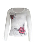 IFOMT Y2K Grunge Clothes for Women Tops Long Sleeve Fairy Grunge Aesthetic Shirts Teen Girls Vintage Graphic Tees Fall