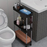 IFOMT  Bathroom Storage Rack With Wheels, 3/4 Layer Rolling Utility Cart, Bathroom Storage Organizer, Multi-purpose Utility Cart