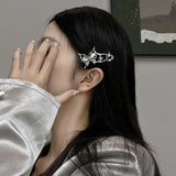 IFOMT A niche liquid cat's eye stone butterfly women's exquisite side bangs clip with a high-end one line hair clip