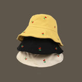 IFOMT Embroidery Double Sided Summer Outdoor Women Girls Fashion Designer Bucket Street Outdoor Cap