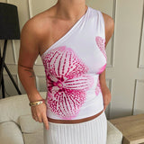 IFOMT Shira Large Floral Print One Shoulder Top