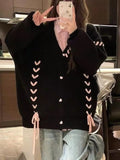 IFOMT Knitted Lace-up Long Sleeve Cardigan