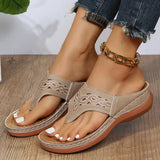 IFOMT  Clip Toe Wedge Sandals Women 2024 Summer Thick Platform Beach Sandals Woman Plus Size 44 Low Heels Gladiator Sandalias De Mujer