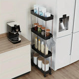 IFOMT  Bathroom Storage Rack With Wheels, 3/4 Layer Rolling Utility Cart, Bathroom Storage Organizer, Multi-purpose Utility Cart