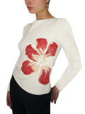 IFOMT Women Y2k Graphic Baby Tee Long Sleeve Printed Crop Top Teen Girls Slim Fit Aesthetic Flower Shirt Streetwear