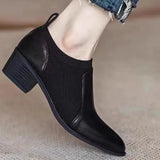 IFOMT  Autumn New Soft Work Shoes,Women Mid Heels,Stretch,Pointed Toe,Slip On,Brown,Khaki,British Style,35-40,Dropship
