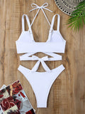 IFOMT Bikini Women Swimsuit 2024 New Solid Sling Lace Up Bikinis Set Sexy Thong Swimwear Summer Two Piece Beach Bathing Suit Female