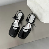 IFOMT  African Woman Shoe Mary Jane Summer High Heels Chunky Sandals Navy Blue Pumps Sweet 2024 Burgundy Straps Lolita Closed Black Bei