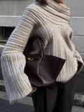IFOMT Irregular Ribbed Knit Pullover Sweater For Women Off-Shoulder Long Sleeve Loose Fashion Streetwear Casual Autumn Sweater